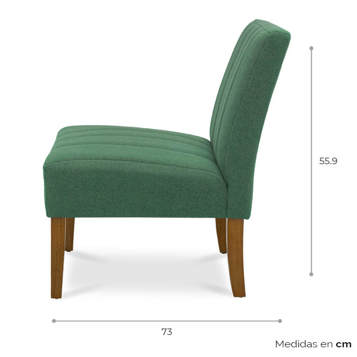 Sillon Tela Verde Cincuenta Y Nueve | Sillones y Ottomanes | salas